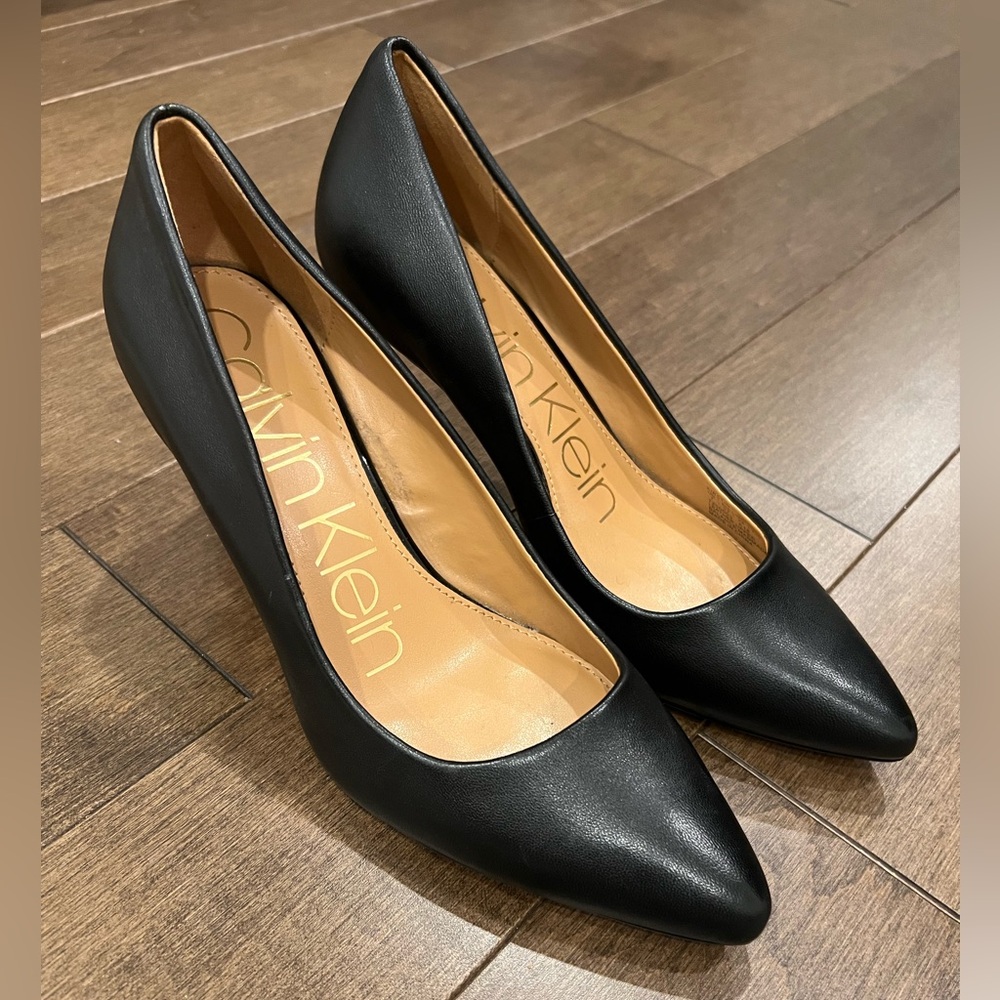 Calvin Klein Black Leather Heels